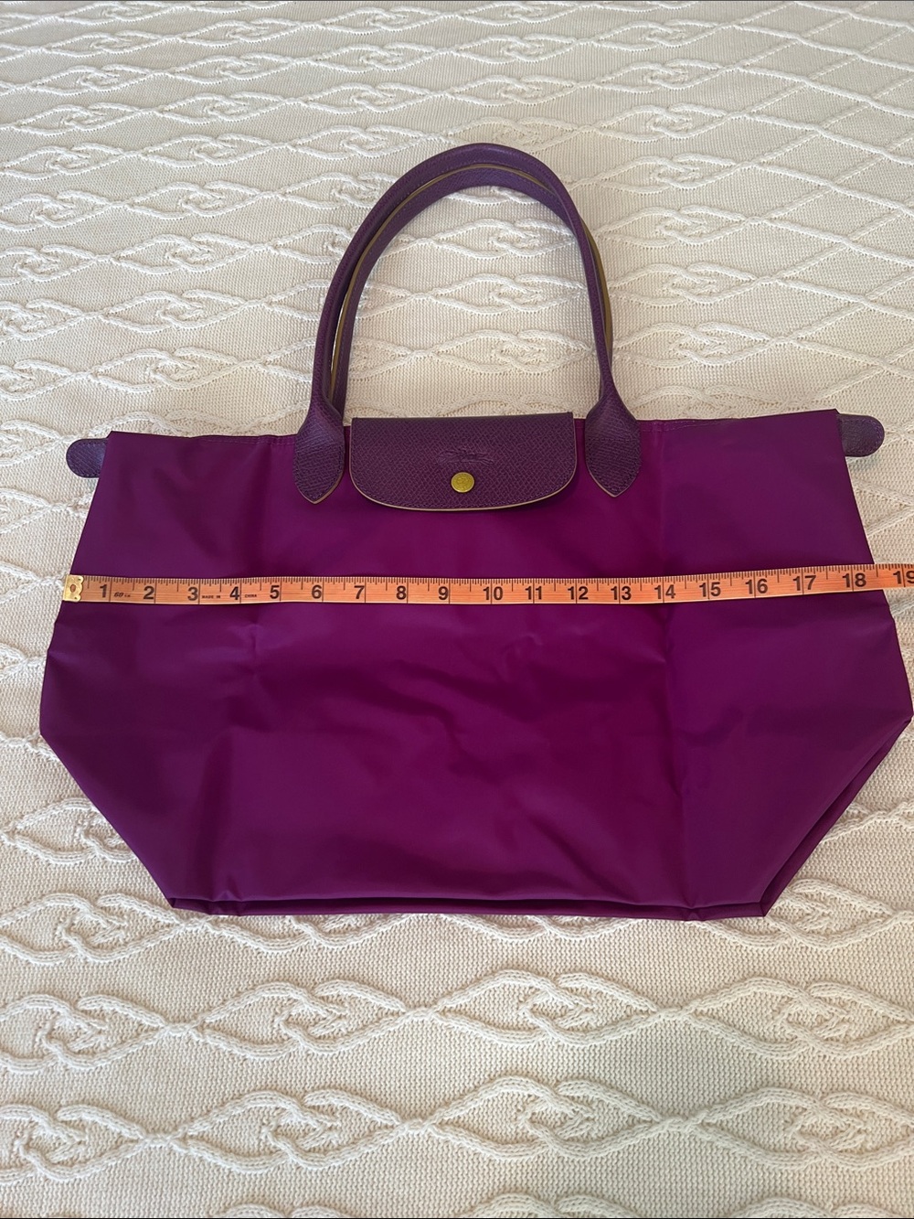 Longchamp Purple Nylon Le Pliage Tote Medium like New - Picture 5 of 8